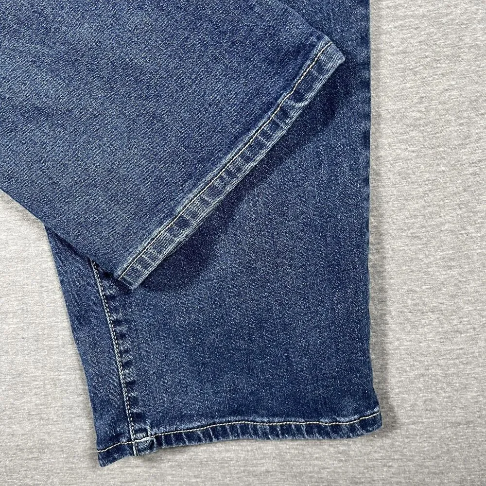 True Religion Bobby Relaxed Baggy Jeans Mens 35x31 Blue Medium Wash Embroidered